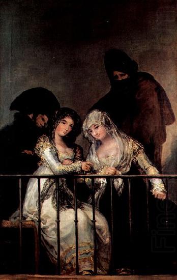 Francisco de Goya Majas on a Balcony oil painting picture